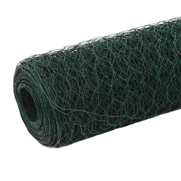 vidaXL Dr&ocirc;ten&eacute; pletivo oceľ potiahnut&aacute; PVC 25x1,5 m zelen&eacute;