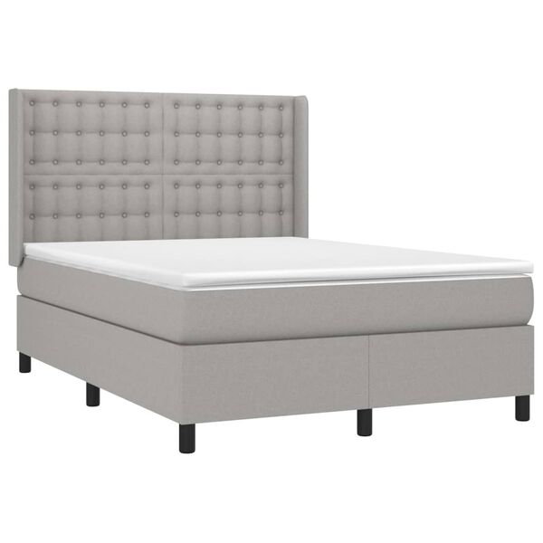 vidaXL Boxspring posteľ s matracom bledosiv&aacute; 140x200 cm l&aacute;tka