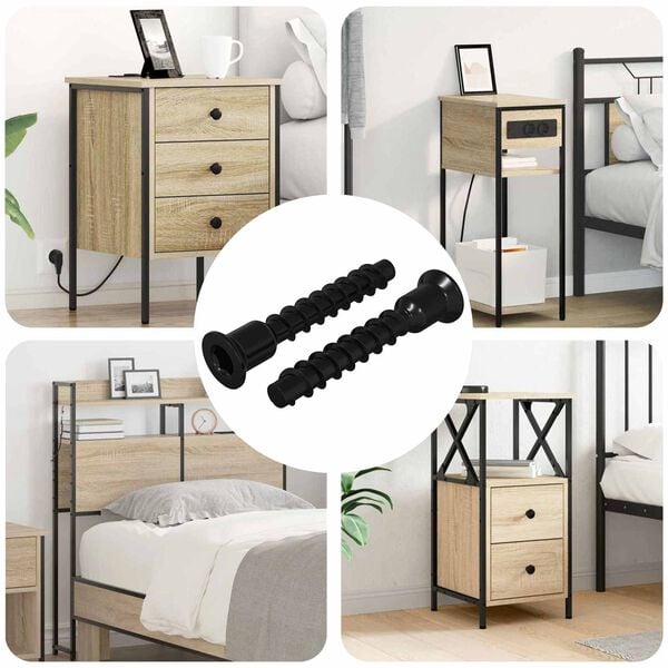 vidaXL Z&aacute;suvkov&aacute; skrutka s hlavou 2 pcs Čierna 7 x 40 mm Železo