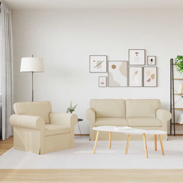 vidaXL Pohovka 2 pcs Kr&eacute;mov&aacute; 175 x 82 x 80 cm l&aacute;tka