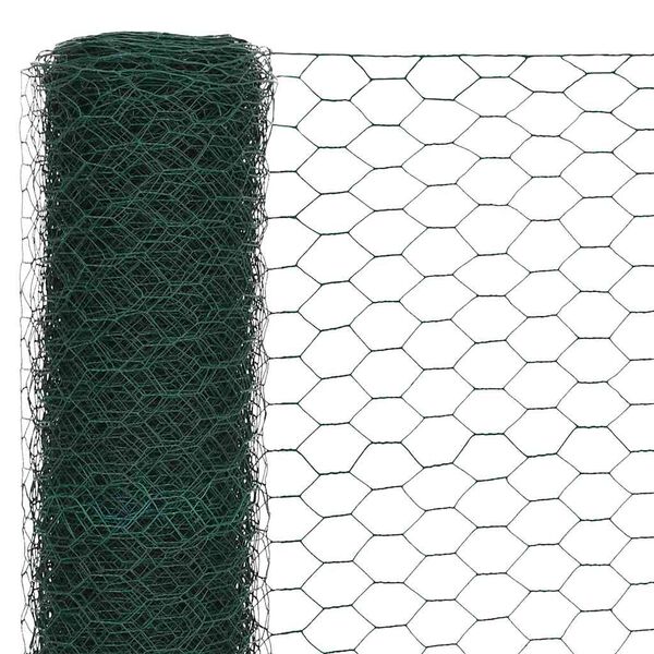 vidaXL Dr&ocirc;ten&eacute; pletivo, oceľ potiahnut&aacute; PVC 25x1,2 m, zelen&eacute;