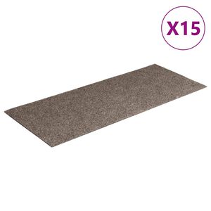 vidaXL Schodov&eacute; rohože, samolepiace, 15 ks, 60x25 cm, b&eacute;žov&eacute;, obdĺžnikov&eacute;