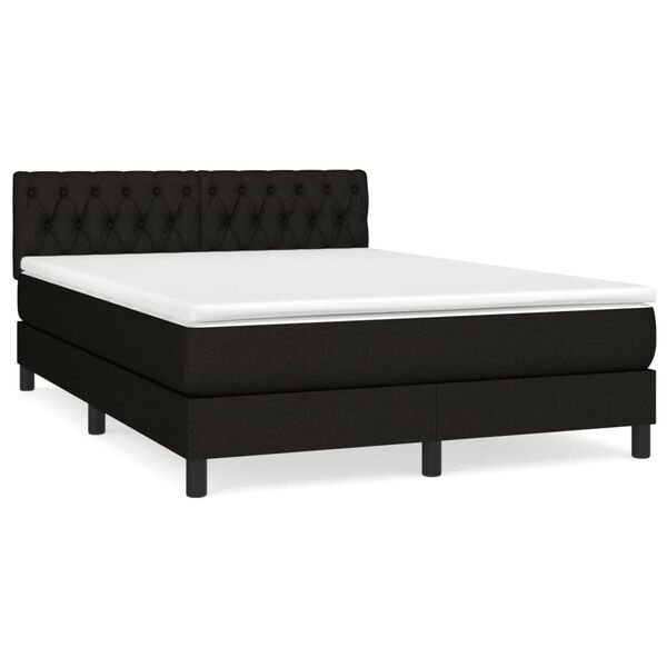 vidaXL Boxspring posteľ s matracom čierny 140x190 cm l&aacute;tka