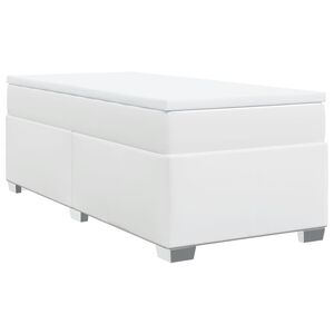 vidaXL Boxspring posteľ s matracom biela 100x200 cm umel&aacute; koža