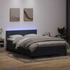 vidaXL Posteľn&yacute; r&aacute;m boxspring s matracom a LED tmavosiv&yacute; 160x210 cm zamat