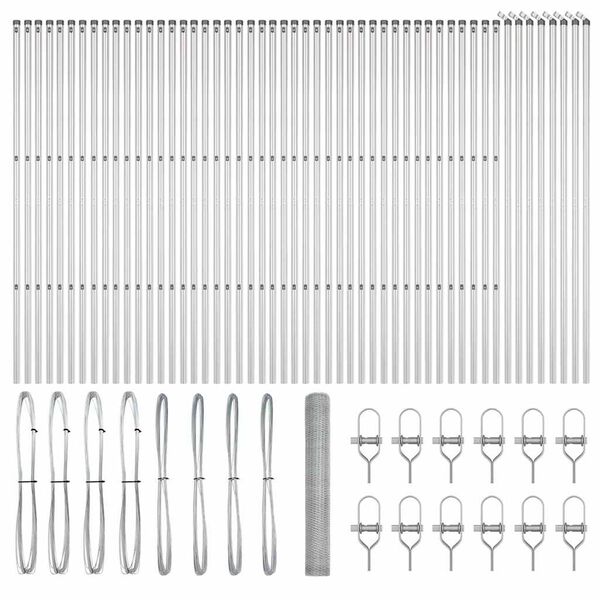 vidaXL Plot s stĺpmi Strieborná 1.2 x 100 m Ocel potiahnutá PVC