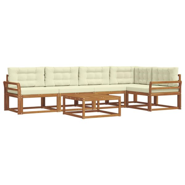 vidaXL Z&aacute;hradn&aacute; s&uacute;prava gaučov s vank&uacute;&scaron;om 6 pcs Pr&iacute;rodn&aacute; a kr&eacute;mov&aacute;