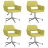 vidaXL Otočné jedálenské stoličky 4 ks zelené látkové