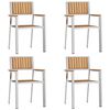 vidaXL Z&aacute;hradn&aacute; stolička 4 pcs Hned&aacute; Hust&eacute; teakov&eacute; drevo