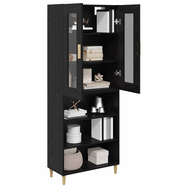 vidaXL Highboard Čierny dub 69,5 x 34 x 180 cm