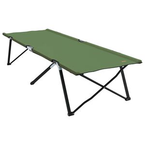 vidaXL Skladacia kempingov&aacute; posteľ Zelen&aacute; 206 x 76 x 74 cm