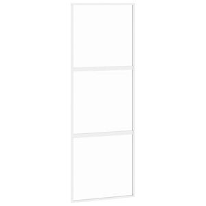 vidaXL Posuvn&eacute; dvere biele 76x205 cm tvrden&eacute; sklo a hlin&iacute;k