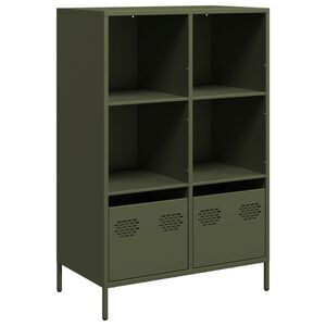 vidaXL Vysok&aacute; skrinka olivovozelen&aacute; 68x39x103,5 cm oceľ