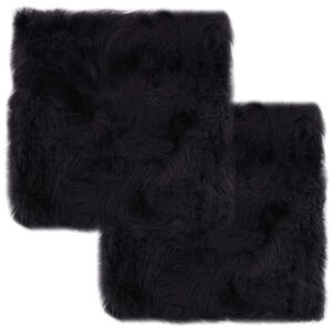 vidaXL Podsedáky na stoličky 2 ks sivé 40 x 40 cm pravá ovčia kožušina