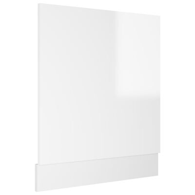 vidaXL Dvierka na umývačku, lesklé biele 59,5x3x67 cm, drevotrieska