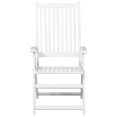 vidaXL Skladacie jedálenské stoličky 2 ks biele masívne akáciové drevo