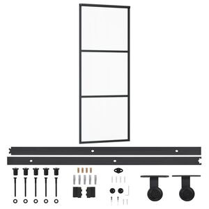 vidaXL Posuvn&eacute; dvere s kovan&iacute;m ESG sklo a hlin&iacute;k 76x205 cm