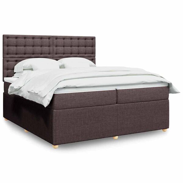 vidaXL Boxspring posteľ s matracom tmavohned&aacute; 200x200 cm l&aacute;tka