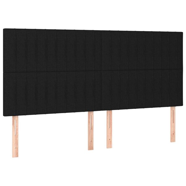 vidaXL Čelo postele s LED čierne 160x5x118/128 cm l&aacute;tka