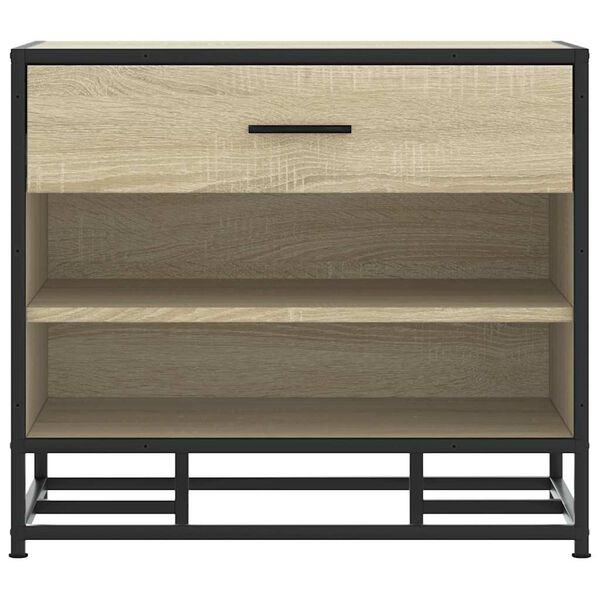 vidaXL Lavička na topánky, dub sonoma, kompozitné drevo+kov