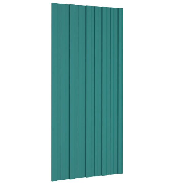 vidaXL Strešné panely 36 ks pozinkovaná oceľ zelené 100x45 cm