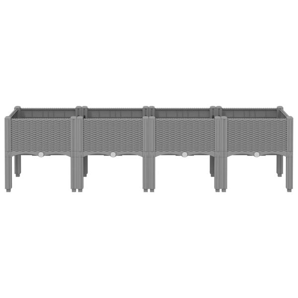 vidaXL Z&aacute;hradn&yacute; kvetin&aacute;č s nohami bledosiv&yacute; 160x40x42 cm PP