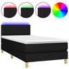 vidaXL Posteľ boxsping s matracom a LED čierna 100x200 cm l&aacute;tka