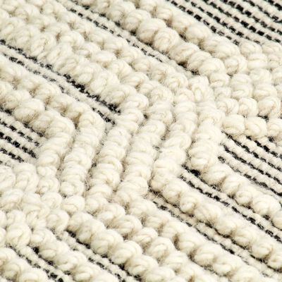 vidaXL Ručne tkaný koberec, vlna 80x150 cm, biely/čierny