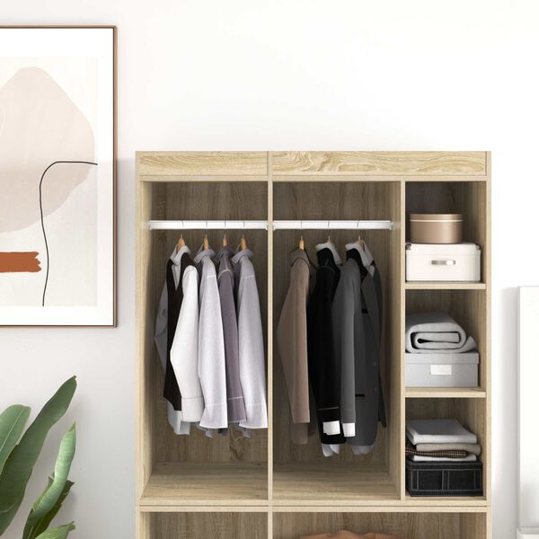 vidaXL Tyč do skrine 12 pcs Strieborn&aacute; 764 x 15 x 29 mm