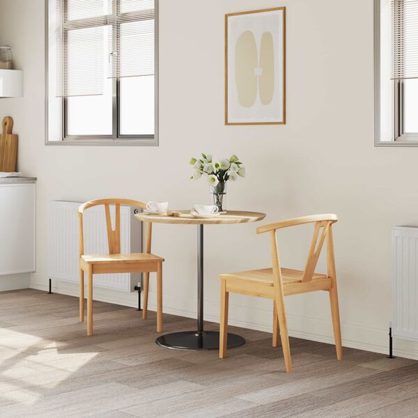 vidaXL Jed&aacute;lensk&aacute; stolička 2 pcs Pr&iacute;rodn&aacute; Mas&iacute;vne kaučukov&eacute; drevo