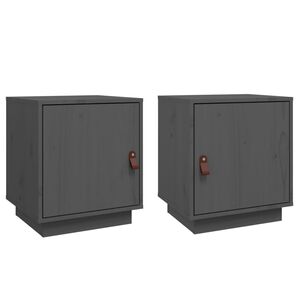 vidaXL Nočn&eacute; stol&iacute;ky 2 ks siv&eacute; 40x34x45 cm borovicov&yacute; mas&iacute;v