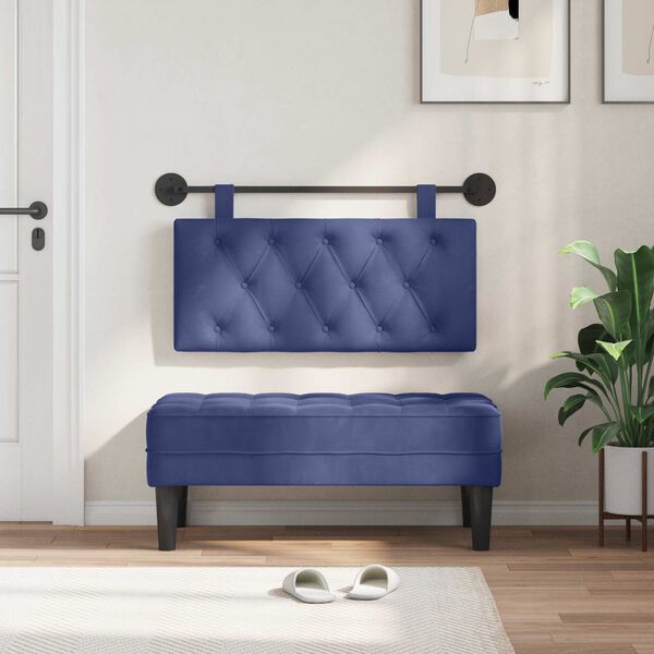 vidaXL Z&aacute;vesn&aacute; Čel&aacute; N&aacute;stenn&yacute; Policajn&aacute; modr&aacute; 100 x 55 x 7 cm Zamat