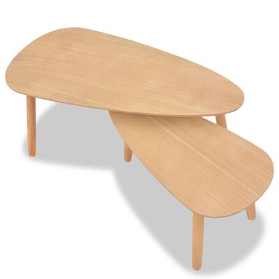 vidaXL Súprava 2 hnedých konferenčných stolíkov, masívne borovicové drevo