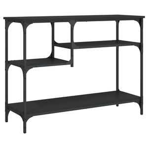 vidaXL Konzolov&yacute; stol&iacute;k s policami čierny 100x35x75 cm