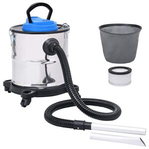 vidaXL Vys&aacute;vač na popol s HEPA filtrom 1200 W 20 l nehrdzavej&uacute;ca oceľ