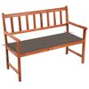 vidaXL Z&aacute;hradn&aacute; lavička s podložkou 120 cm, ak&aacute;ciov&yacute; mas&iacute;v