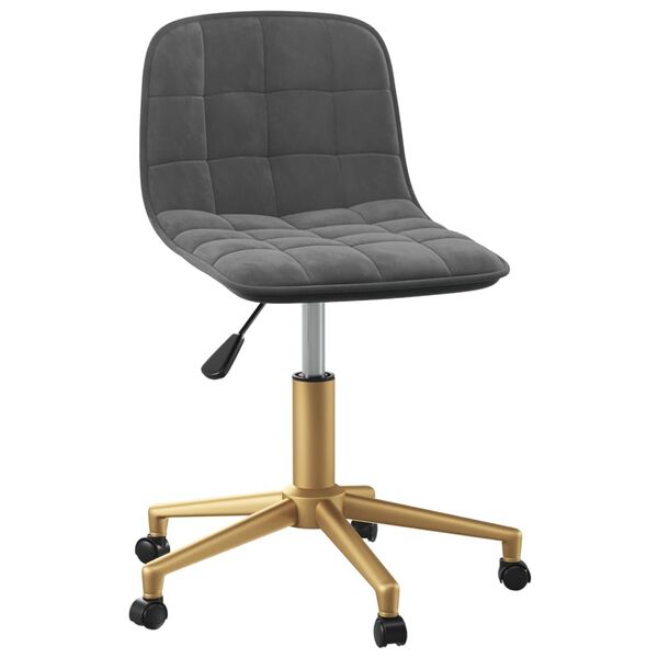 vidaXL Otočn&aacute; jed&aacute;lensk&aacute; stolička tmavosiv&aacute; zamatov&aacute;