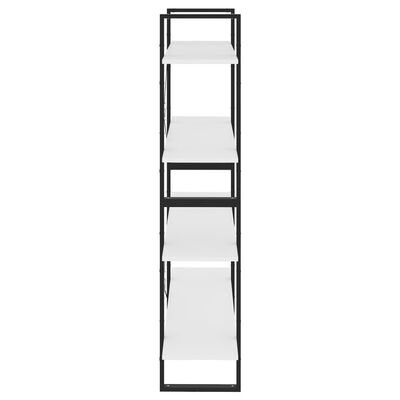 vidaXL 4-poschodová knižnica biela 100x30x140 cm drevotrieska