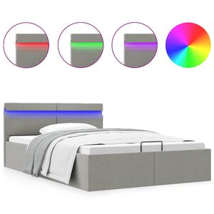 vidaXL Hydraulick&yacute; posteľn&yacute; r&aacute;m+&uacute;ložn&yacute; priestor, LED, l&aacute;tka 120x200 cm
