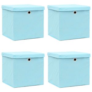 vidaXL &Uacute;ložn&eacute; boxy s vekom 4 ks, 28x28x28 cm, svetlomodr&eacute;