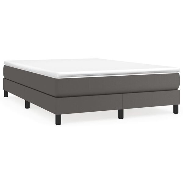 vidaXL Boxspring posteľ s matracom sivá 140x200 cm umelá koža