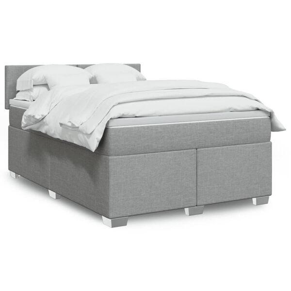 vidaXL Boxspring posteľ s matracom bledosiv&aacute; 140x200 cm l&aacute;tka
