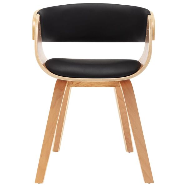 vidaXL Jedálenské stoličky 6 ks čierne ohýbané drevo a umelá koža