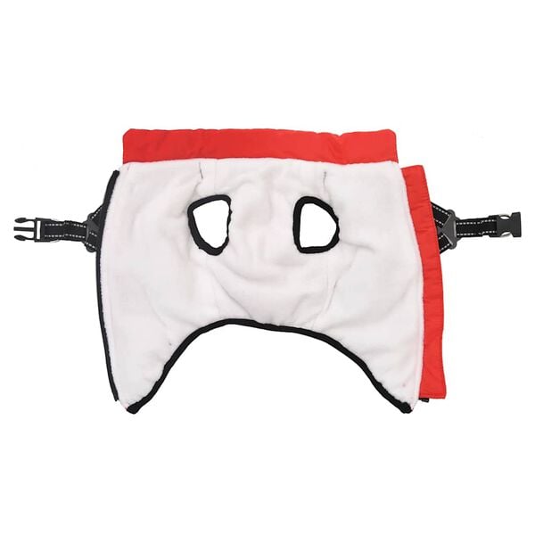 vidaXL Psí kabát s postrojom vodeodolná reflexná červená L32