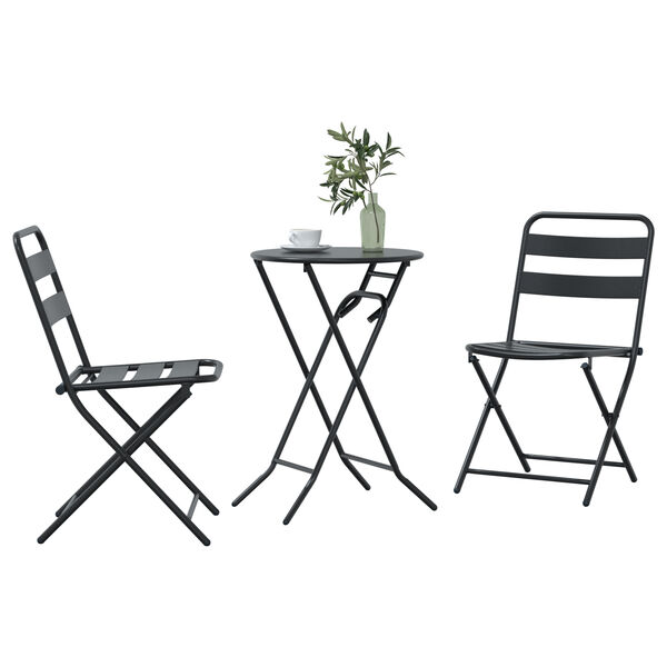 vidaXL Z&aacute;hradn&yacute; bistro set 3 pcs Antracit Oceľ