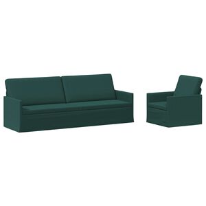 vidaXL Sada pohoviek 2 pcs Tmavozelen&aacute; L&aacute;tka