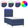 vidaXL Posteľ boxsping s matracom a LED modr&aacute; 90x190 cm l&aacute;tka