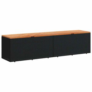 vidaXL Z&aacute;hrad. &uacute;ložn&yacute; box čierny 220x50x54 cm polyratan ak&aacute;ciov&eacute; drevo