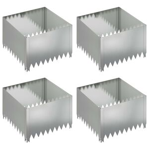 vidaXL Obrubn&iacute;k tr&aacute;vnika 4 ks 60 x 60 x 35 cm Oceľ Strieborn&aacute;