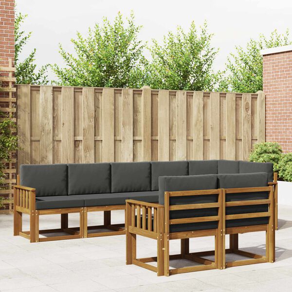 vidaXL Z&aacute;hradn&aacute; s&uacute;prava gaučov s vank&uacute;&scaron;om 8 pcs Pr&iacute;rodn&aacute; a antracitov&aacute;